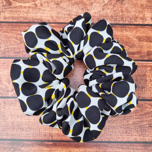 Retro Dots Crepe Scrunchie | Hair Tie