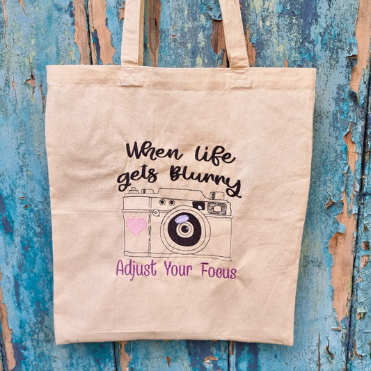 Adjust Your Focus Embroidered Tote Bag