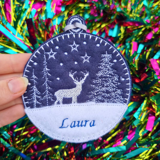 Reindeer Bauble | Personalised Felt Bauble Christmas Decoration