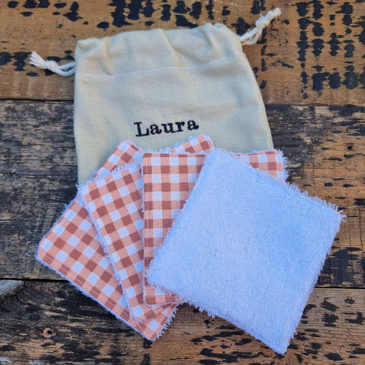 Peach Picnic Blanket Print Reusable Bamboo Wipes