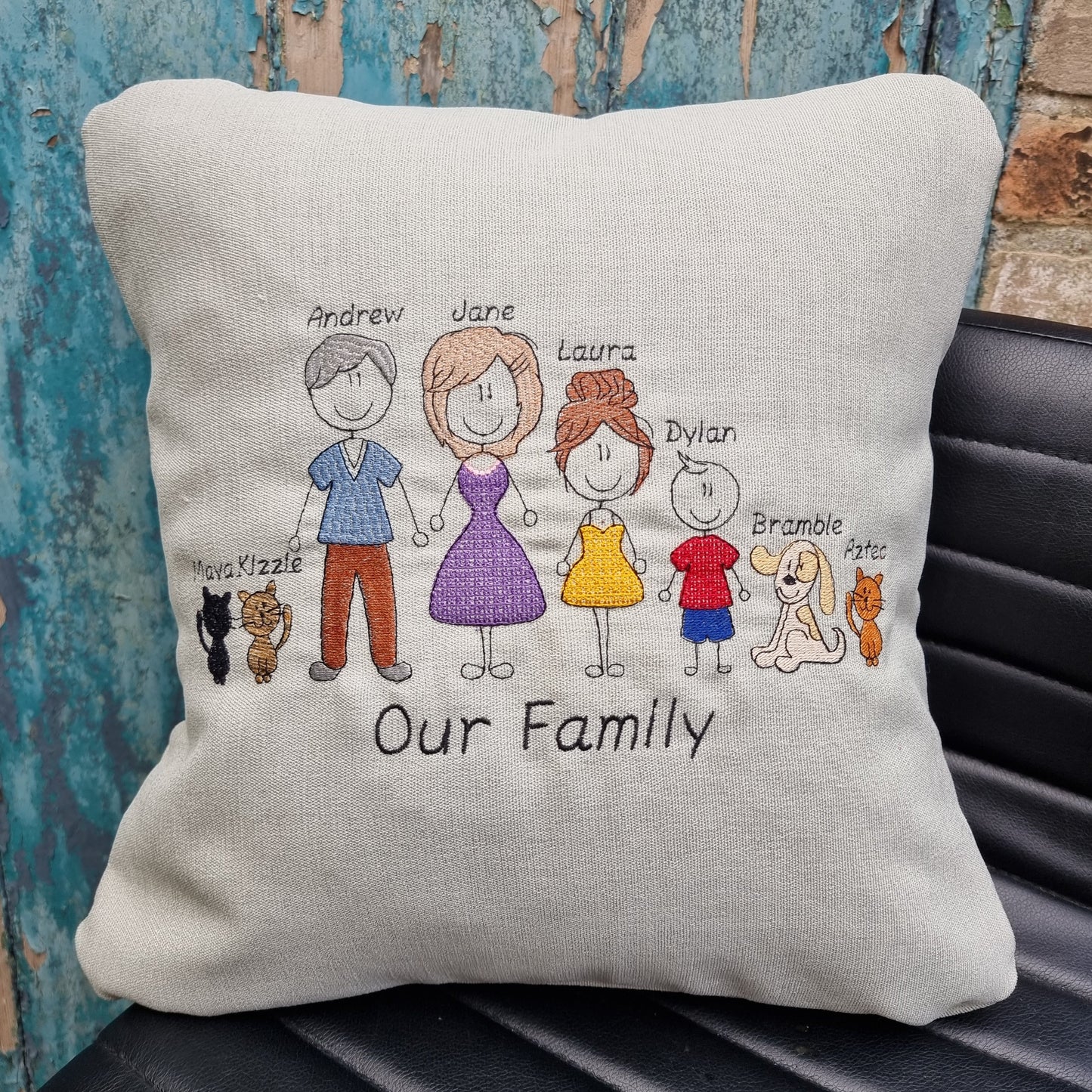 Stick Family / Personalised Family Cushion