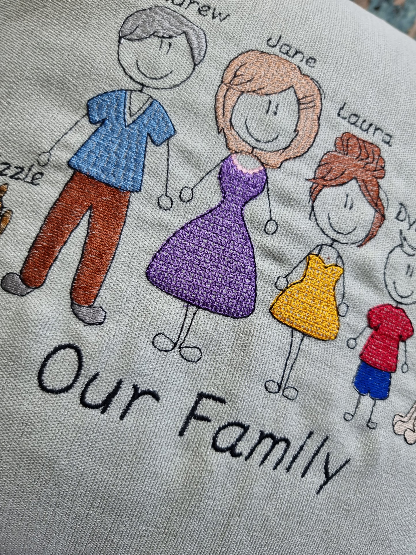 Stick Family / Personalised Family Cushion