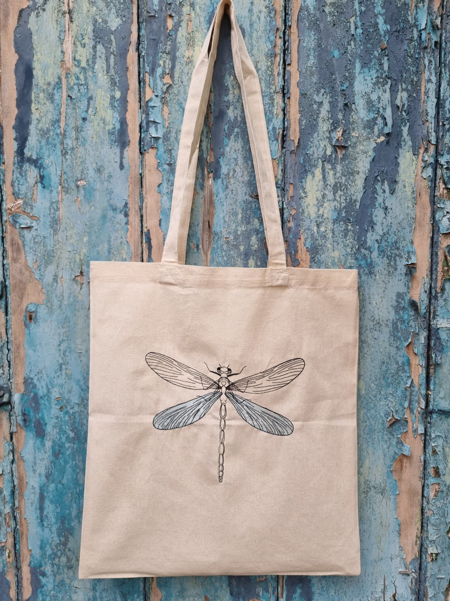 Dragonfly Embroidered Tote Bag