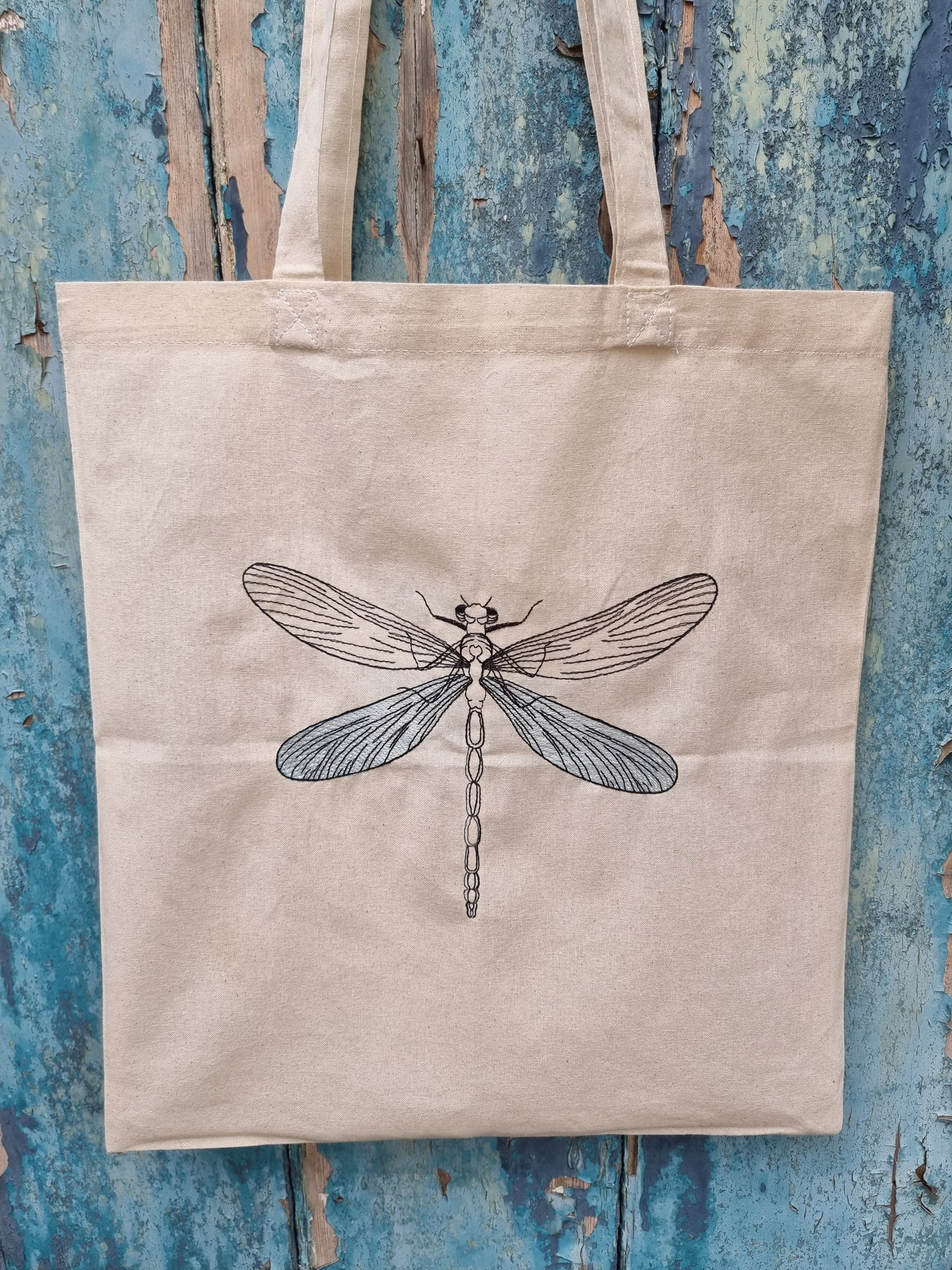 Dragonfly Embroidered Tote Bag