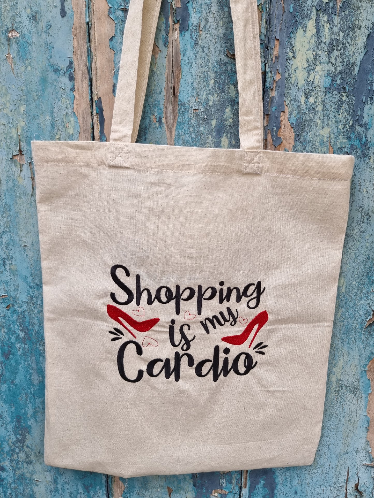 Shopping Is My Cardio Embroidered Tote Bag