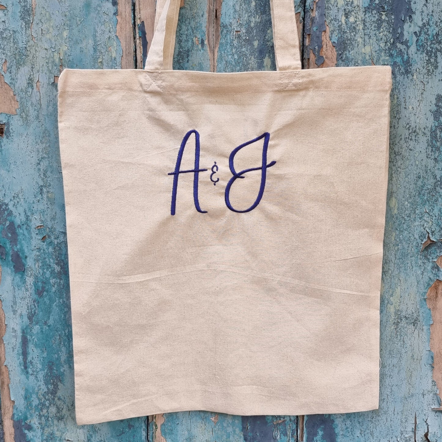 Pair of Initials Embroidered Tote Bag