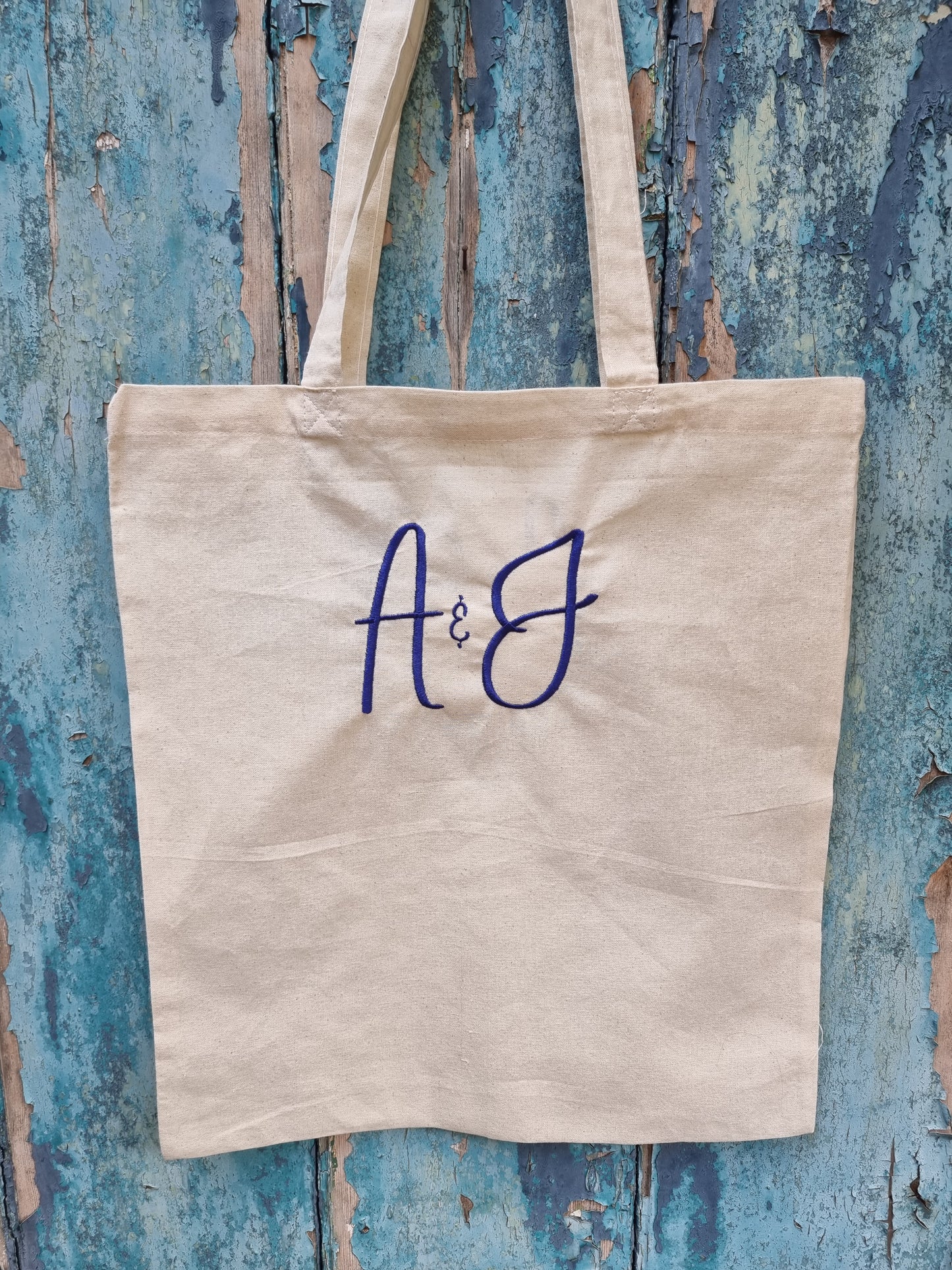 Pair of Initials Embroidered Tote Bag