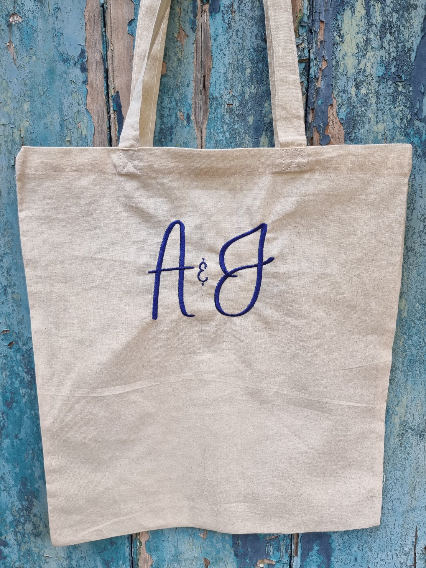 Pair of Initials Embroidered Tote Bag