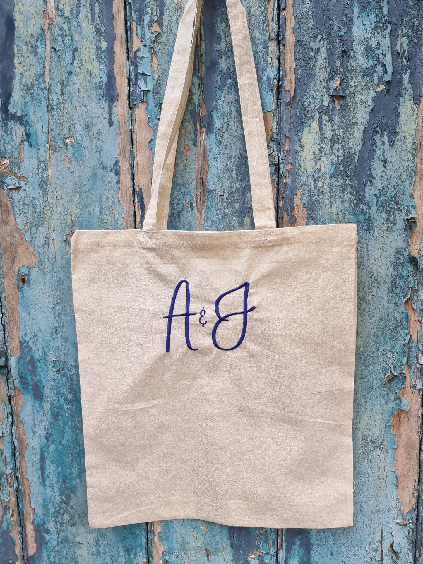 Pair of Initials Embroidered Tote Bag