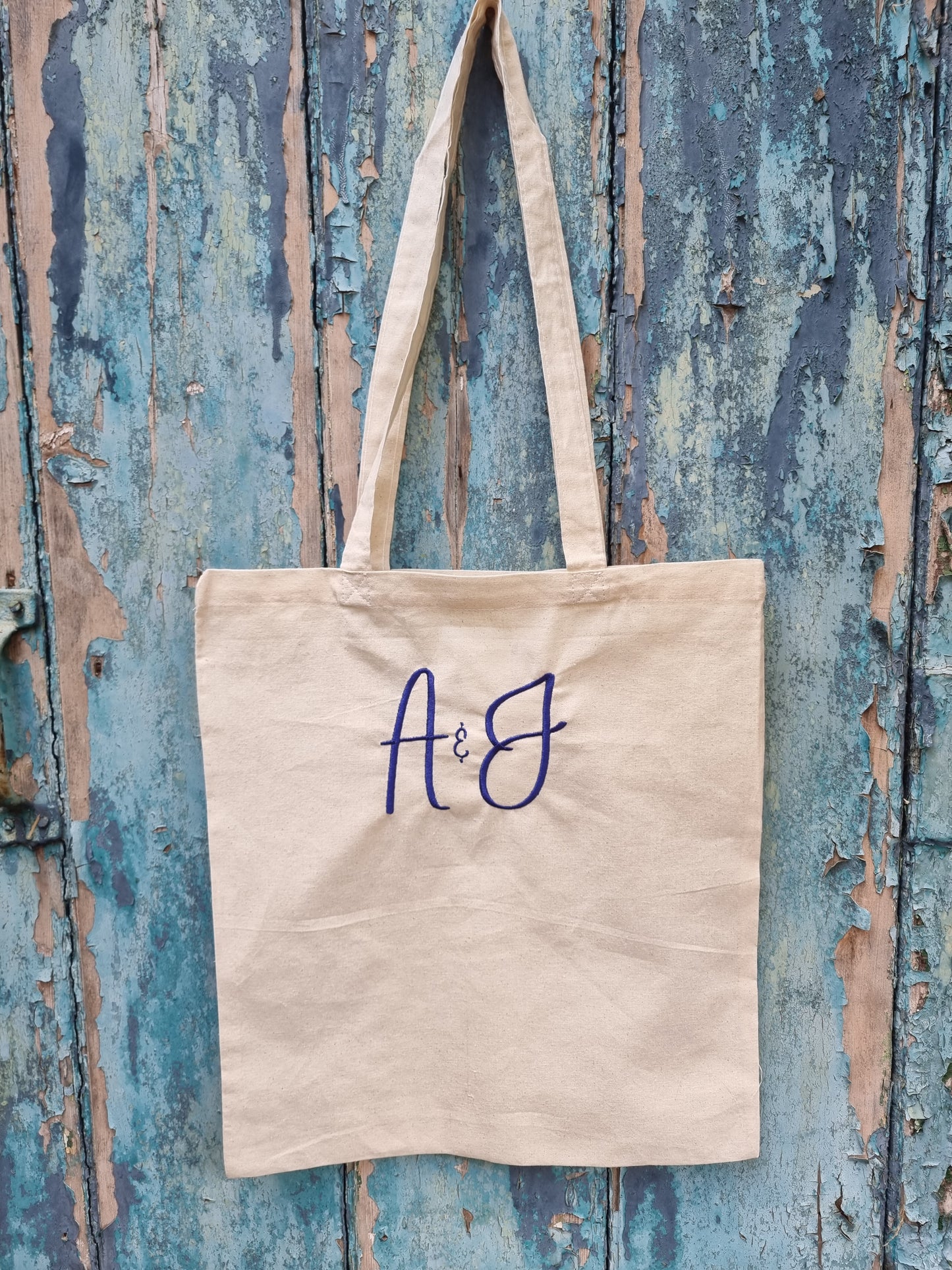 Pair of Initials Embroidered Tote Bag