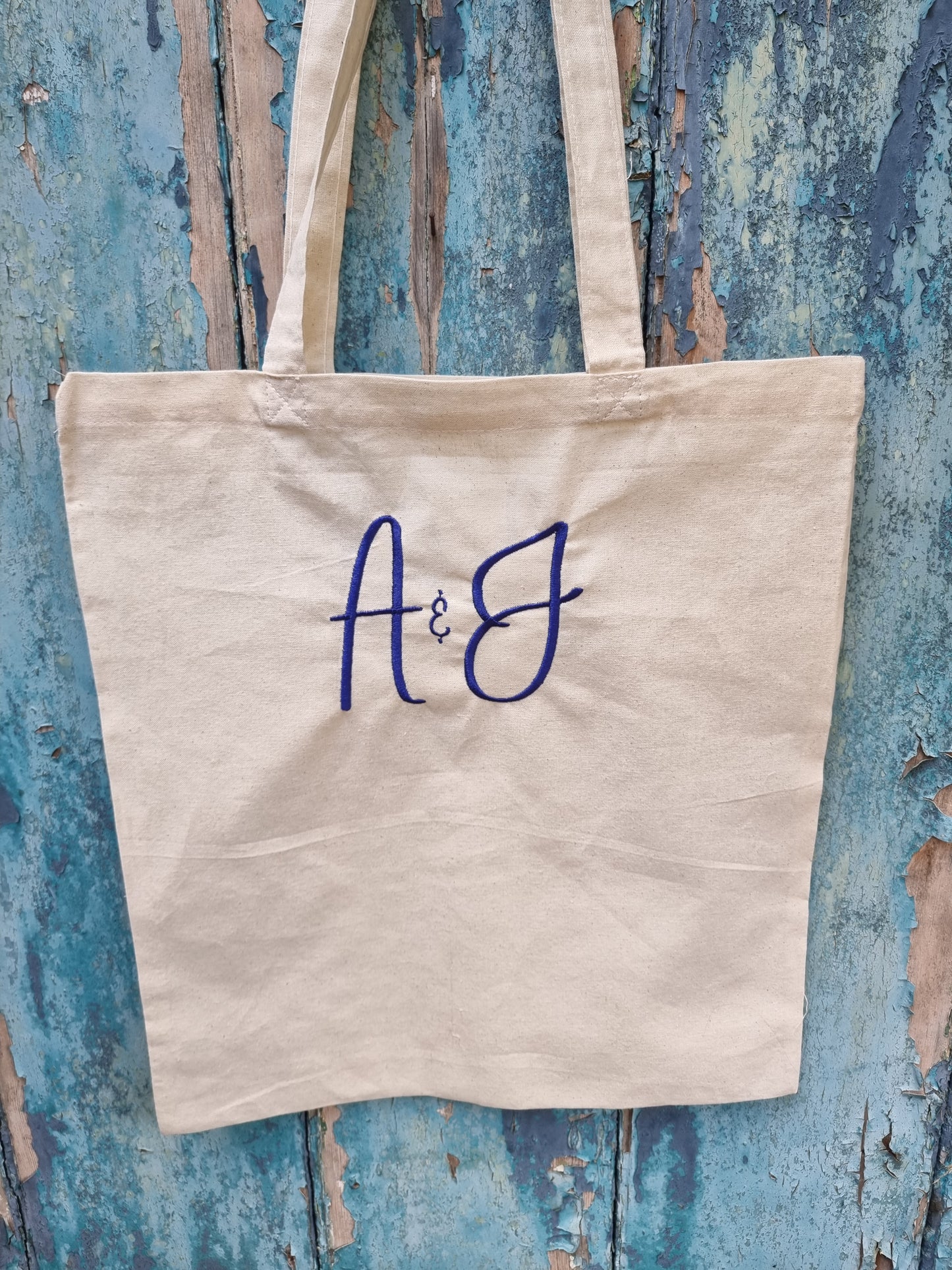 Pair of Initials Embroidered Tote Bag