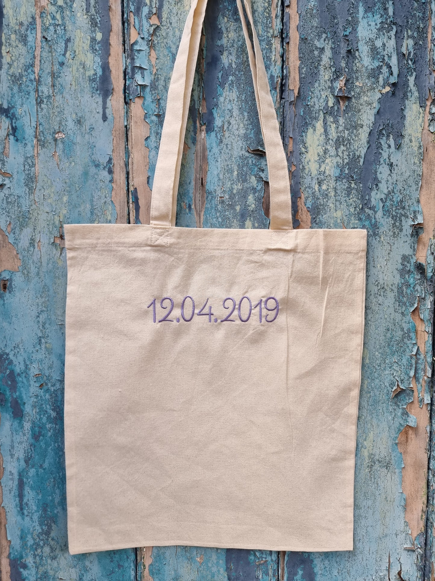 Custom Date Embroidered Tote Bag