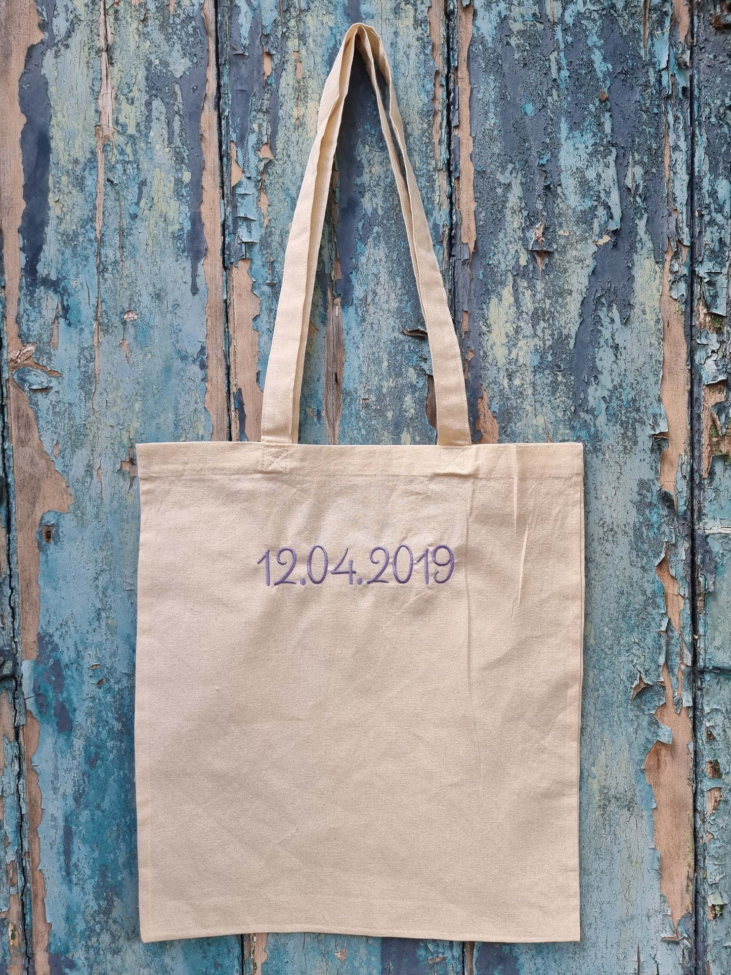 Custom Date Embroidered Tote Bag