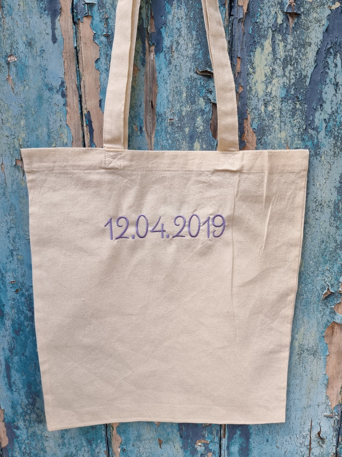 Custom Date Embroidered Tote Bag