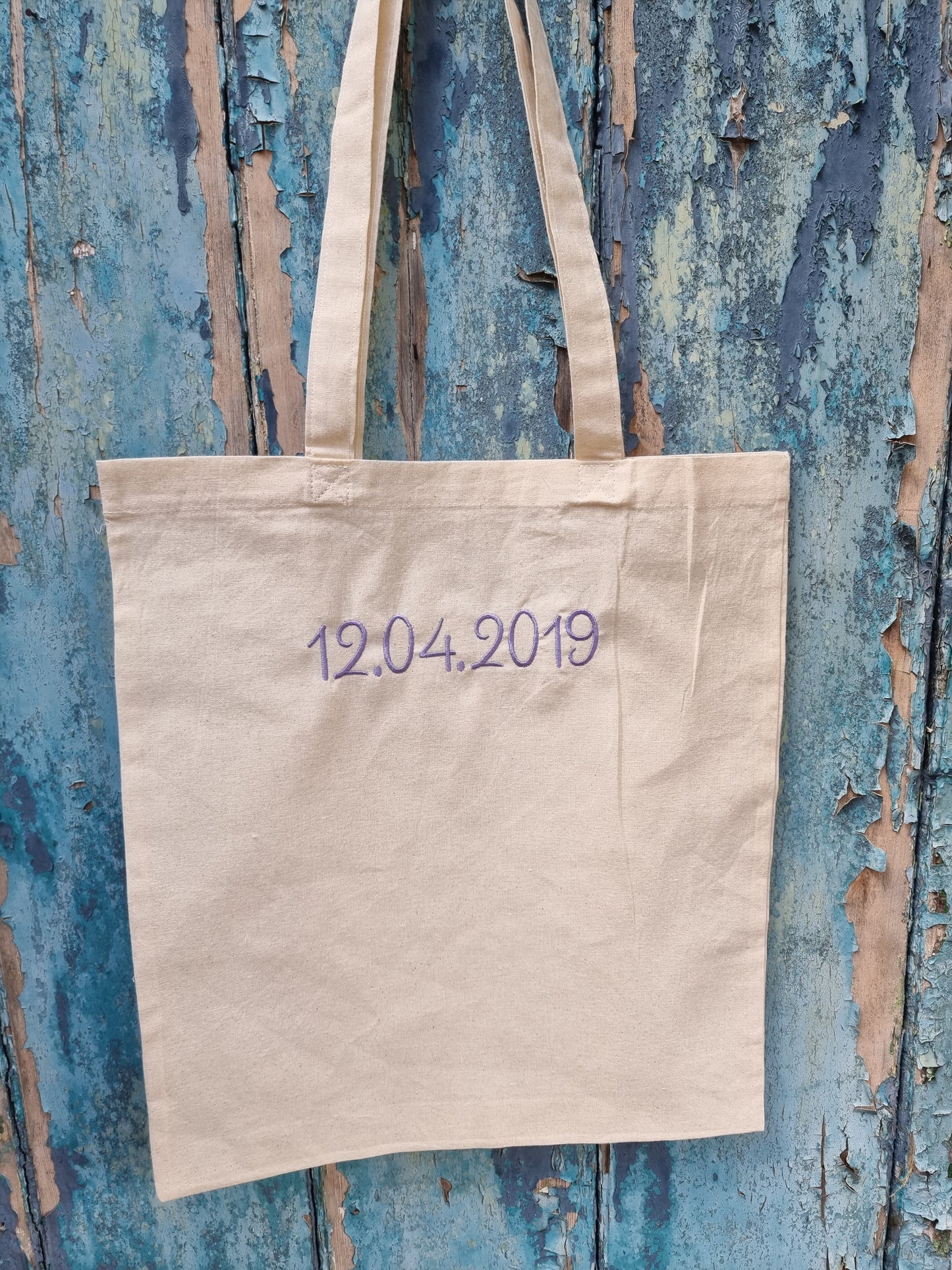 Custom Date Embroidered Tote Bag