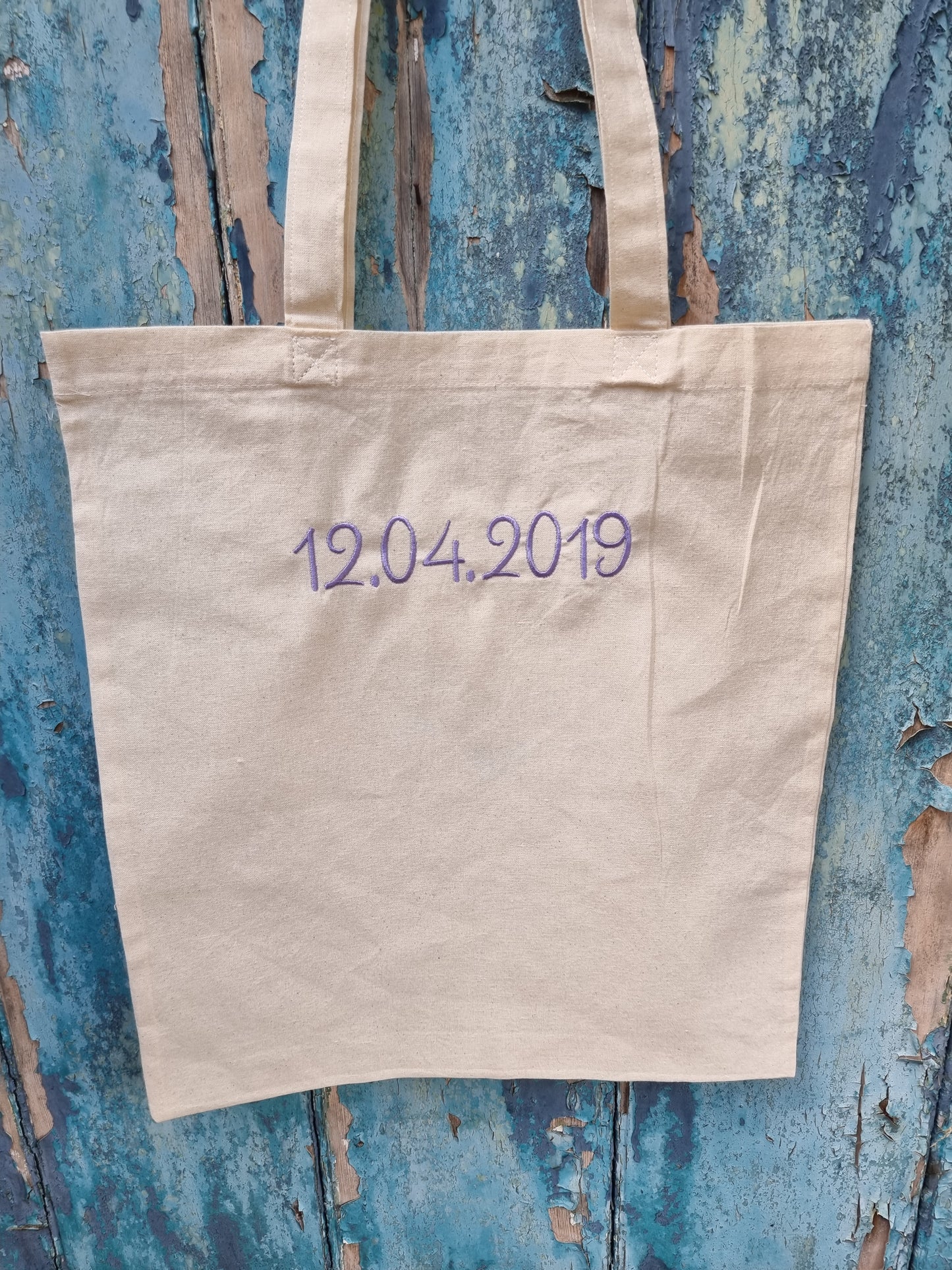 Custom Date Embroidered Tote Bag