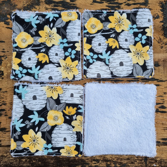 Floral Beehives Reusable Bamboo Wipes