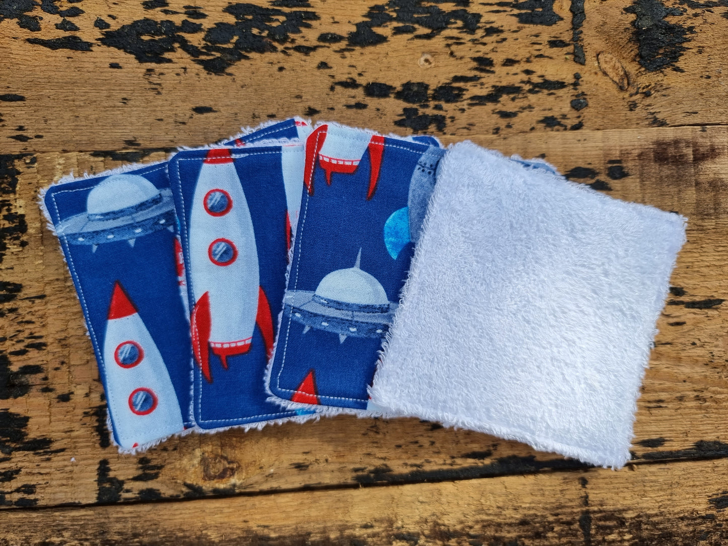 Cute Rockets Reusable Bamboo Wipes