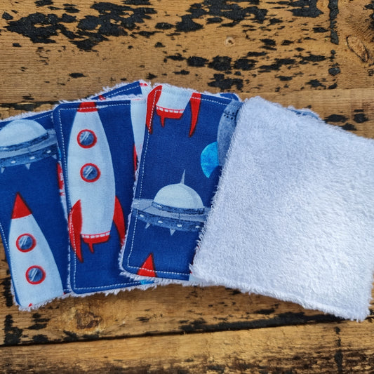 Cute Rockets Reusable Bamboo Wipes