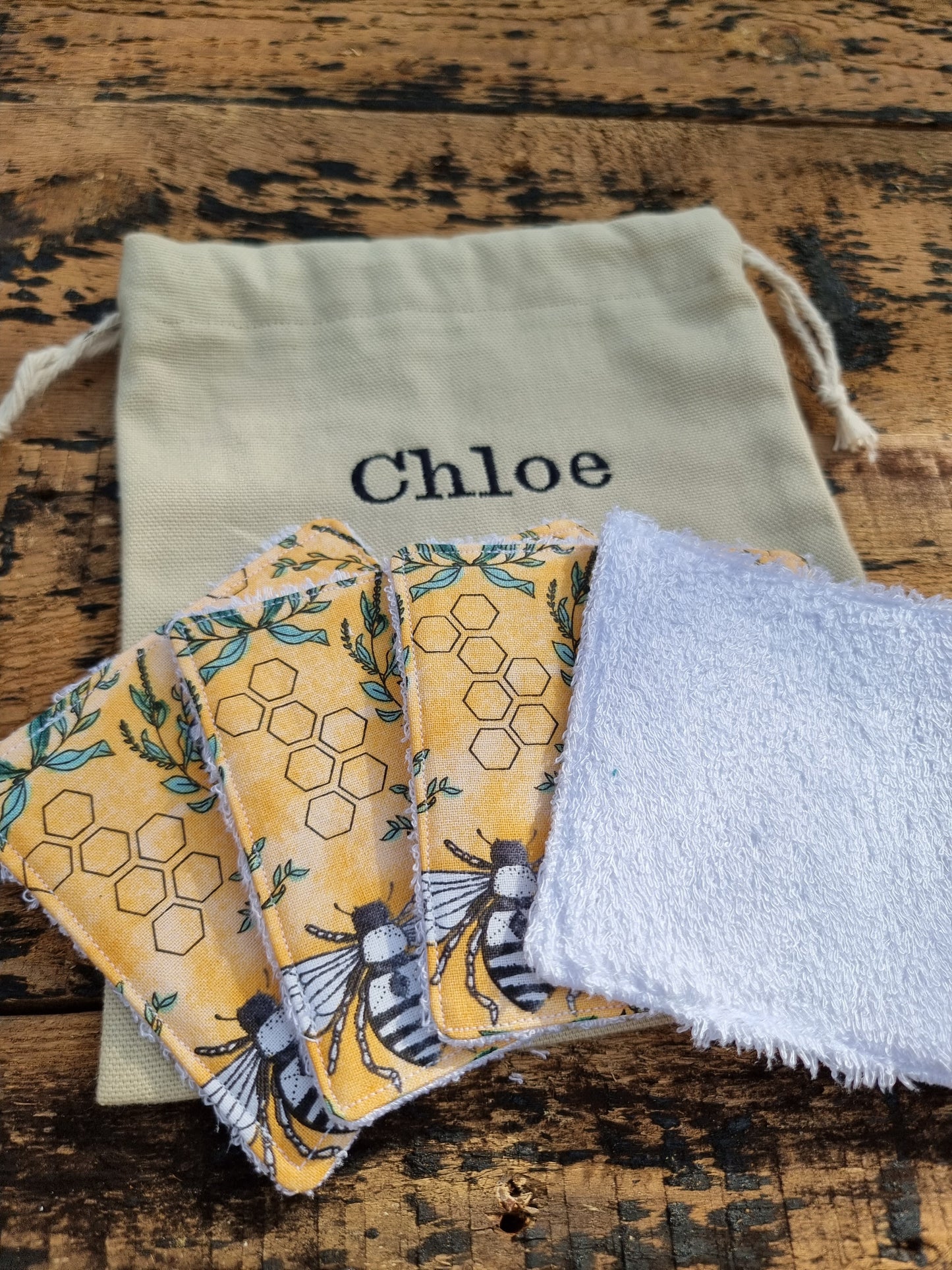 Bees And Honeycomb Reusable Bamboo Wipes