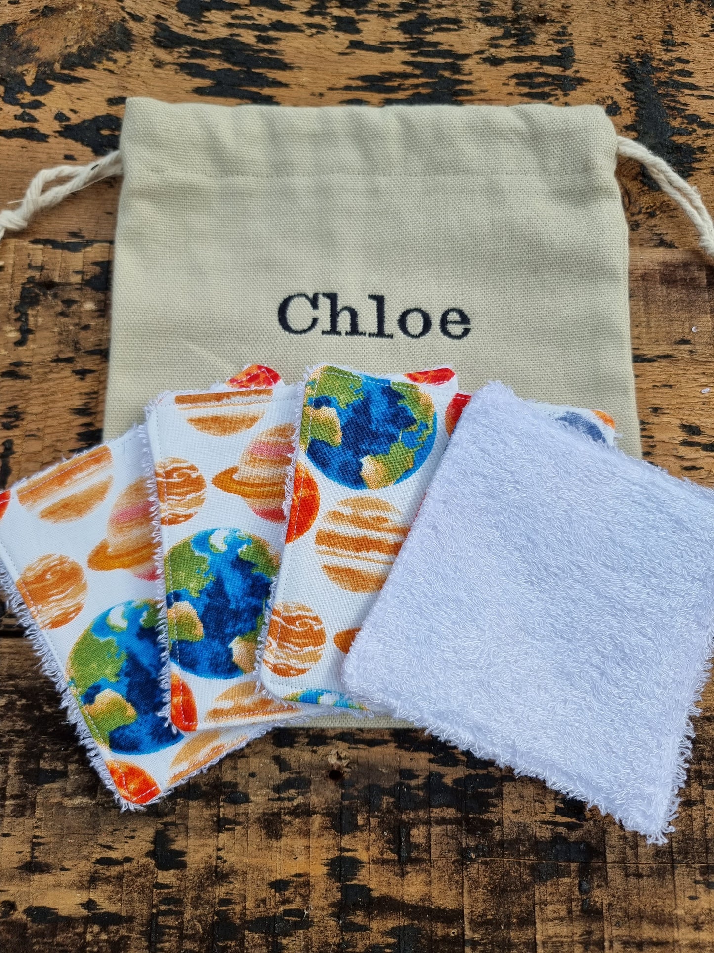 Cute Planets Reusable Bamboo Wipes