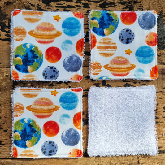 Cute Planets Reusable Bamboo Wipes