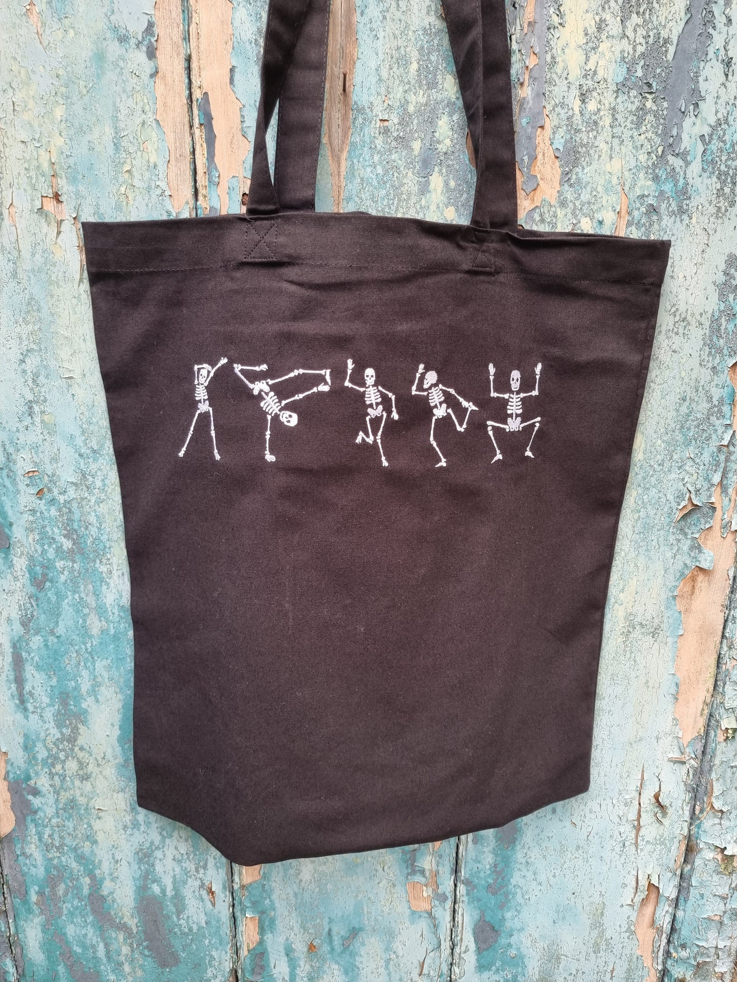 Design Your Own Dancing Skeleton Embroidered Tote Bag