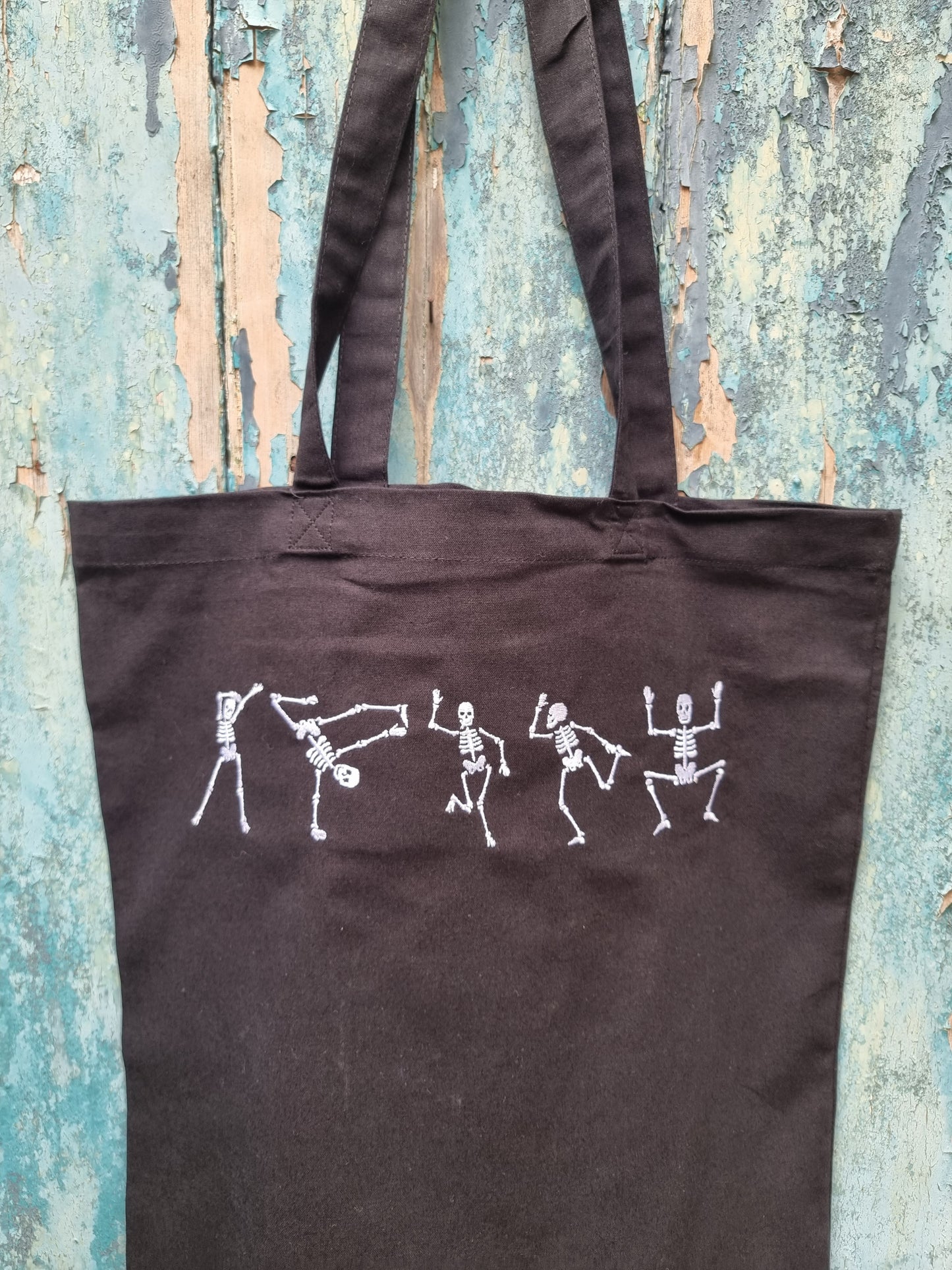 Design Your Own Dancing Skeleton Embroidered Tote Bag