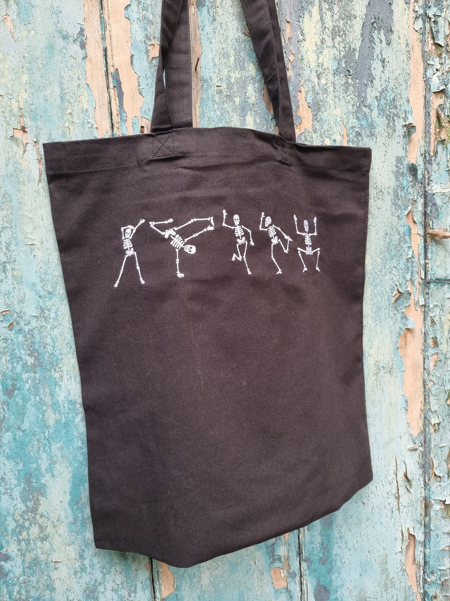 Design Your Own Dancing Skeleton Embroidered Tote Bag