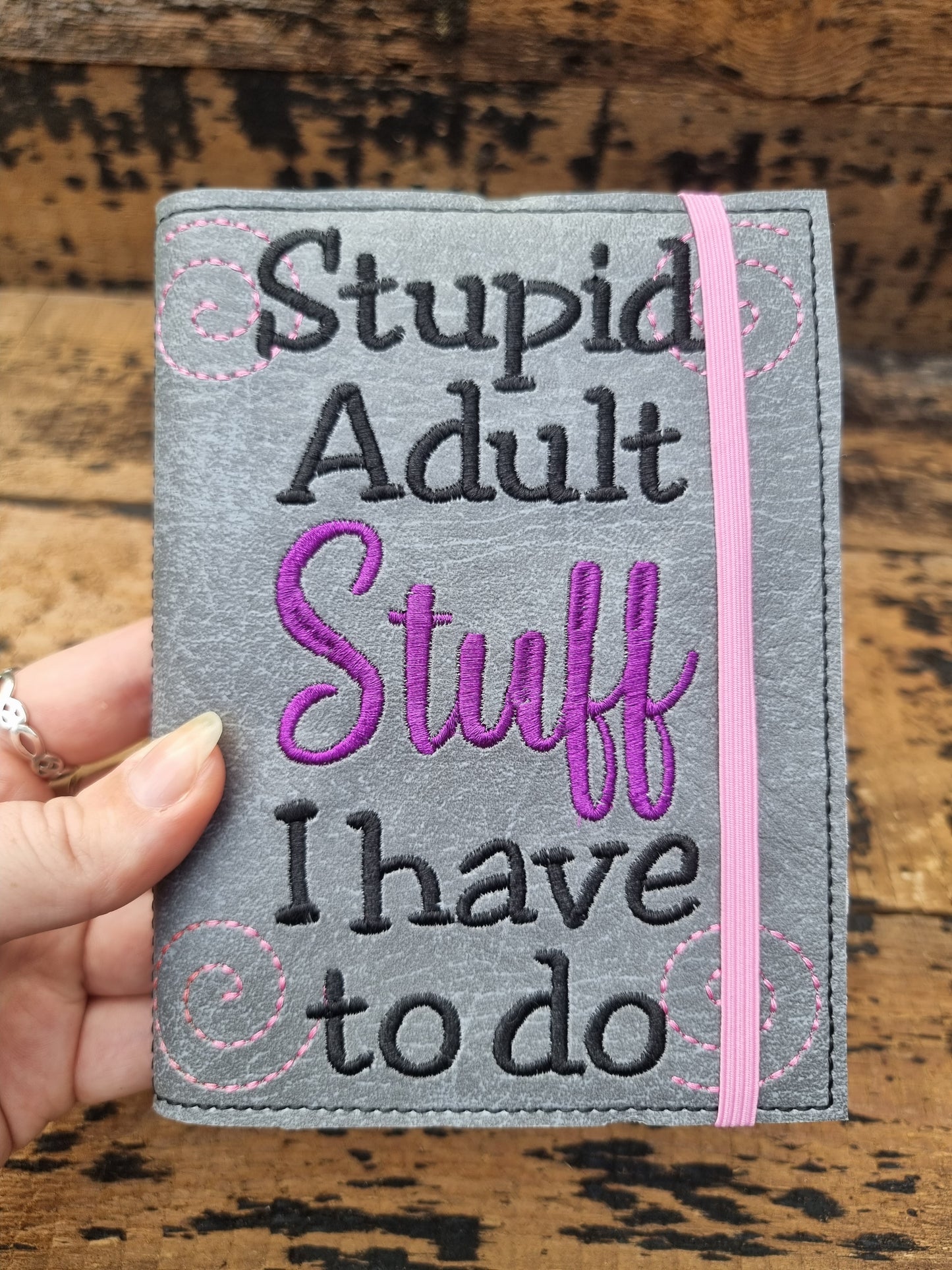 Stupid Adult Stuff A6 Embroidered Notebooks