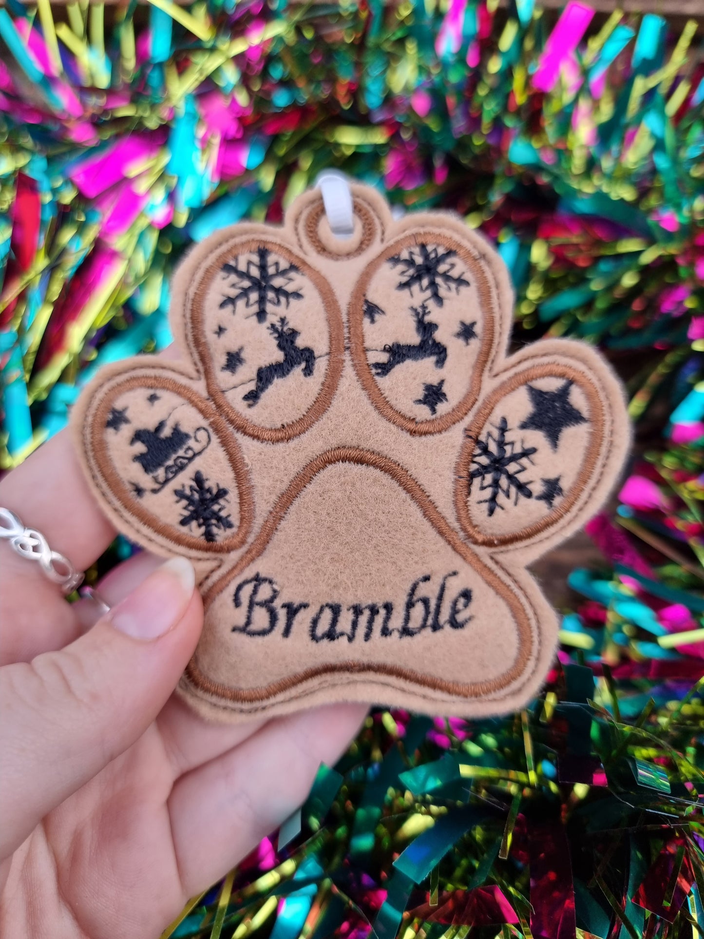 Personalised Paw | Felt Paw Christmas Decoration