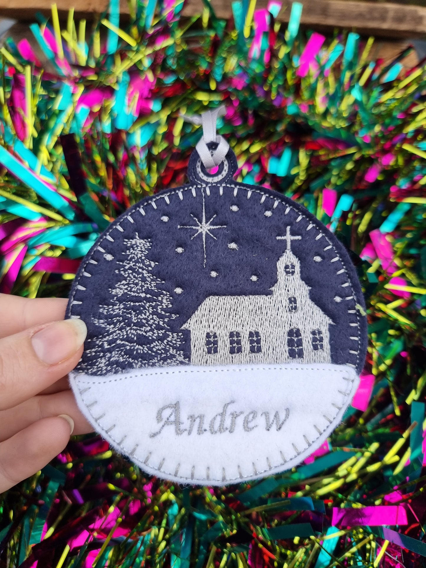 Chapel Bauble | Personalised Felt Bauble Christmas Decoration