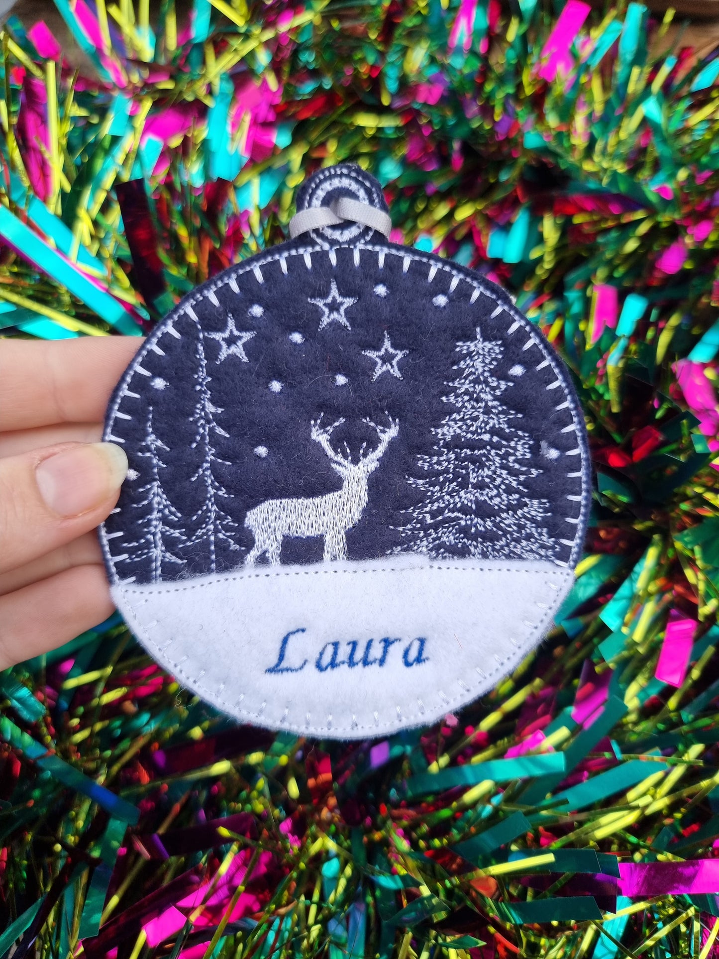 Reindeer Bauble | Personalised Felt Bauble Christmas Decoration