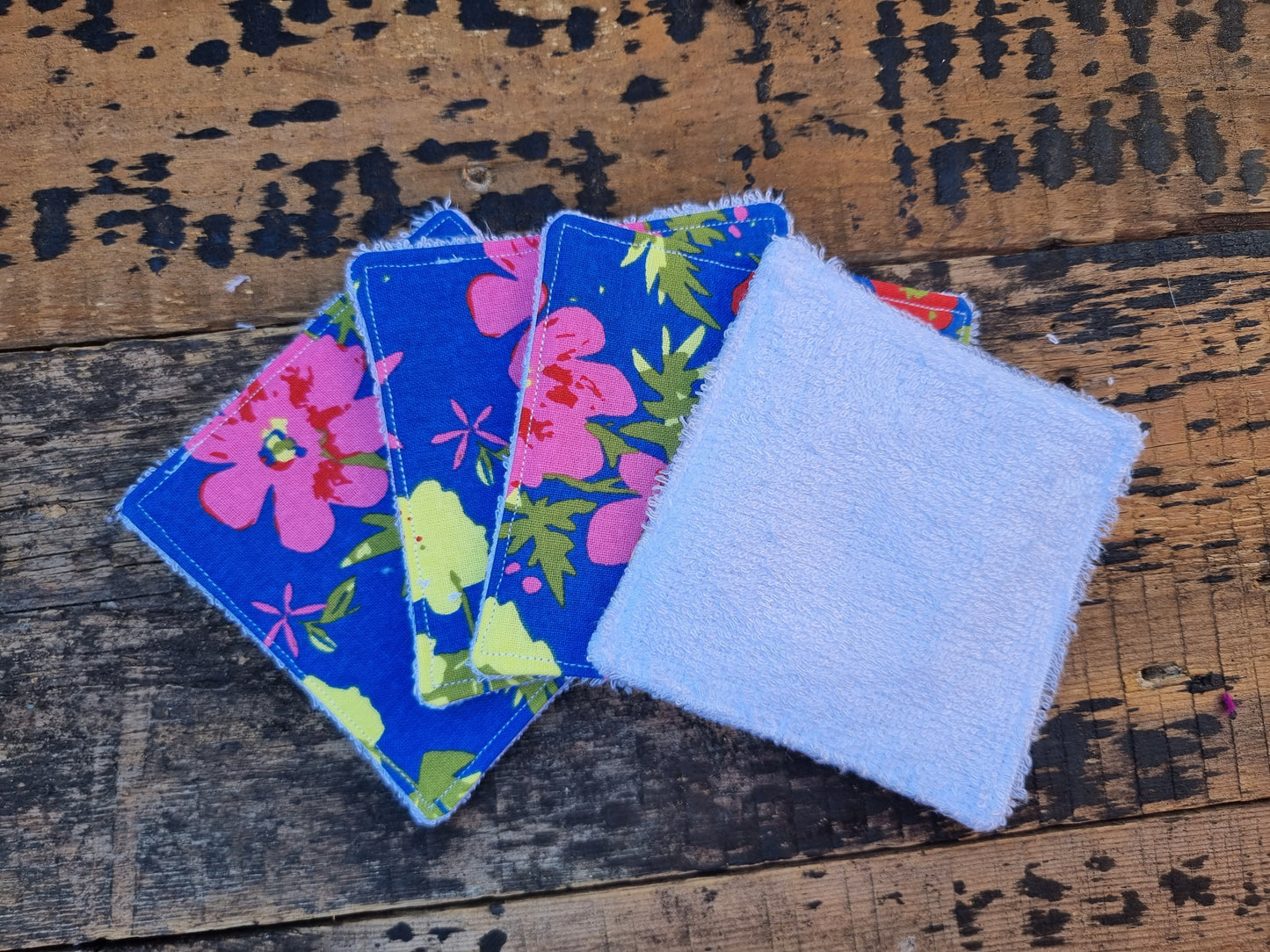 Blue and Bright Florals Reusable Bamboo Wipes