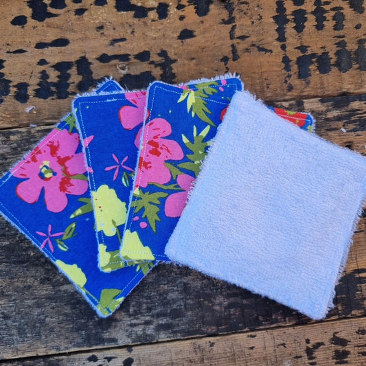 Blue and Bright Florals Reusable Bamboo Wipes