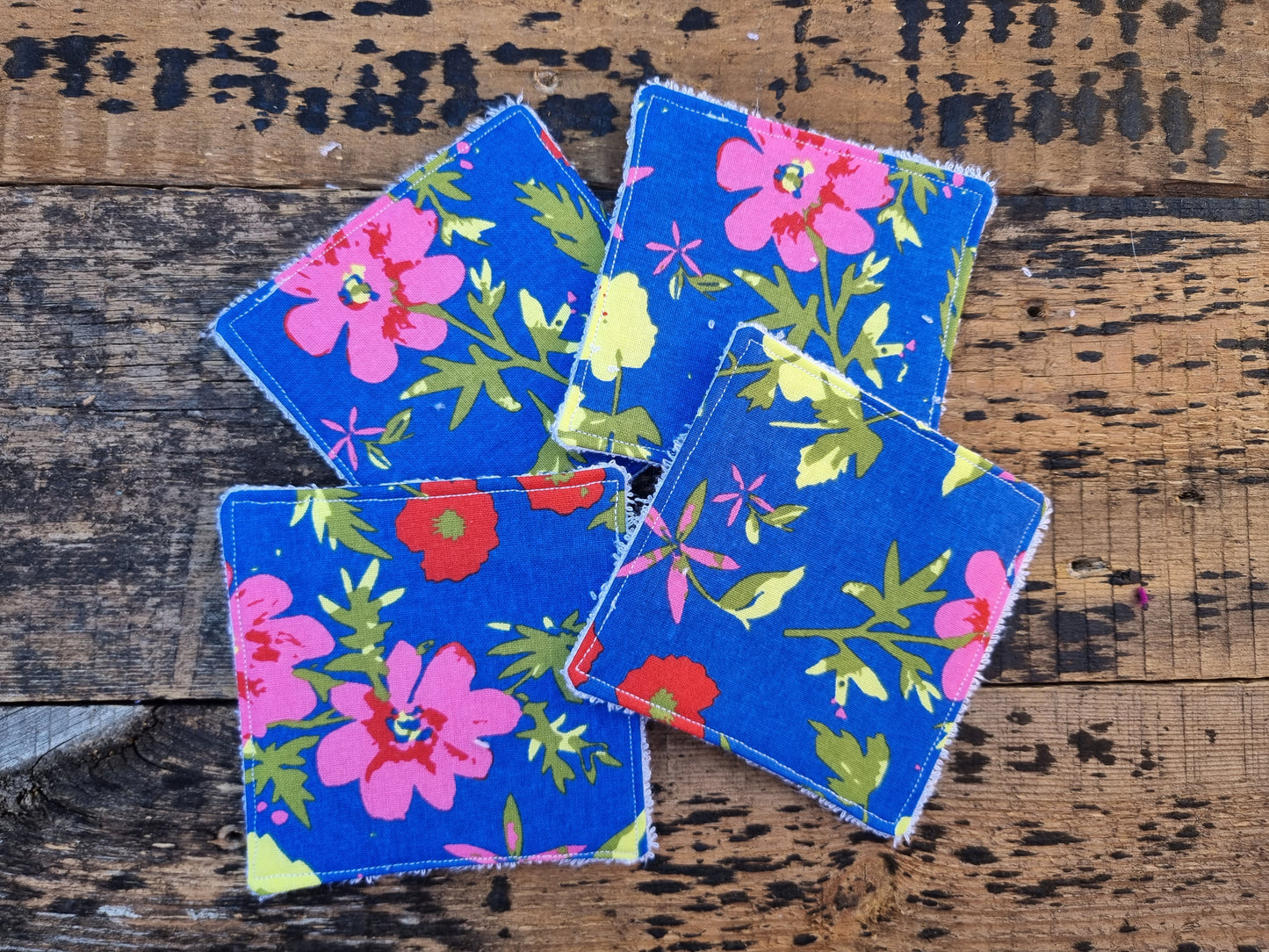 Blue and Bright Florals Reusable Bamboo Wipes