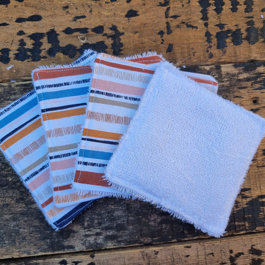 Earthy Stripes Reusable Bamboo Wipes