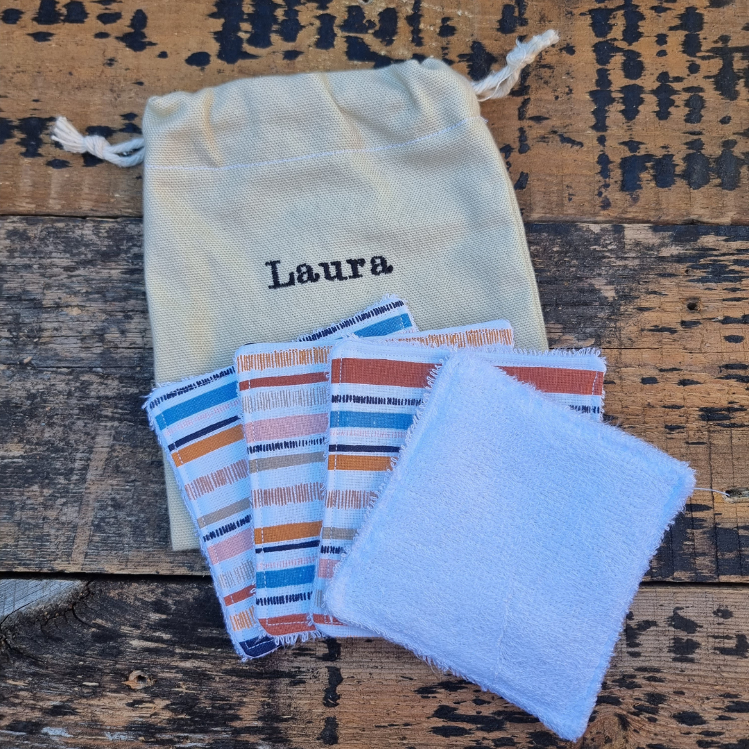 Earthy Stripes Reusable Bamboo Wipes