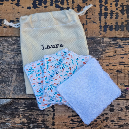 Cute Mini Leaves Print Reusable Bamboo Wipes