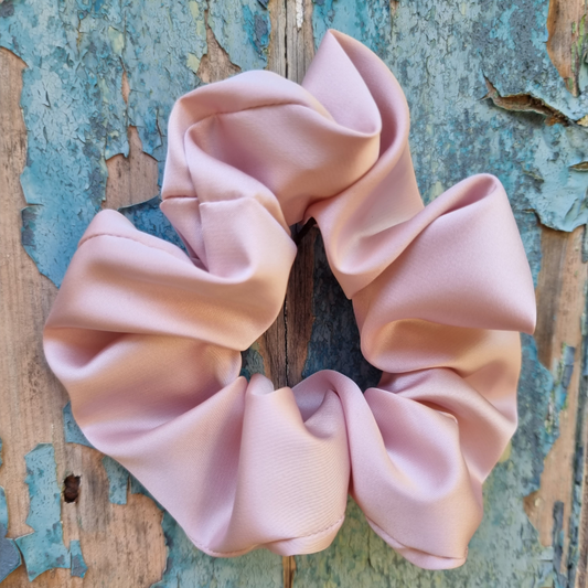 Blush Pink Super Soft Slinky Satin Crepe Scrunchie | Hair Tie