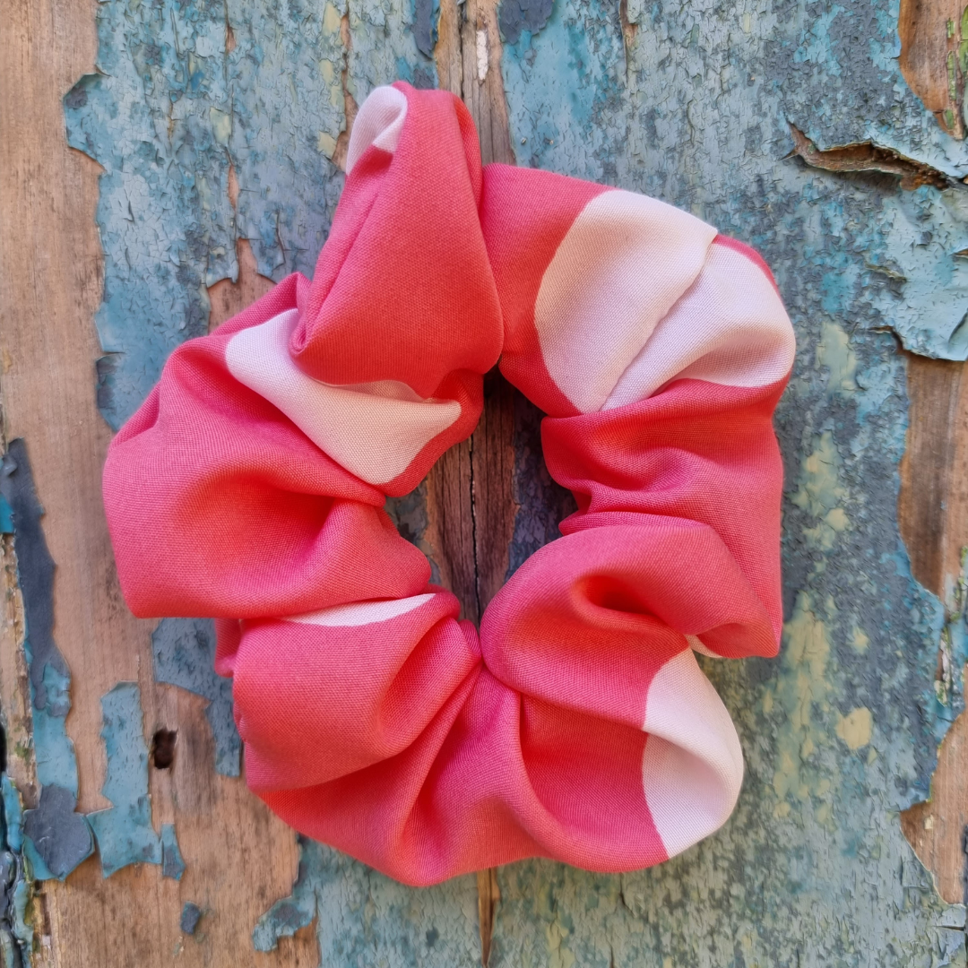 Dusty Pink Polka Dot Super Soft Crepe Scrunchie | Hair Tie