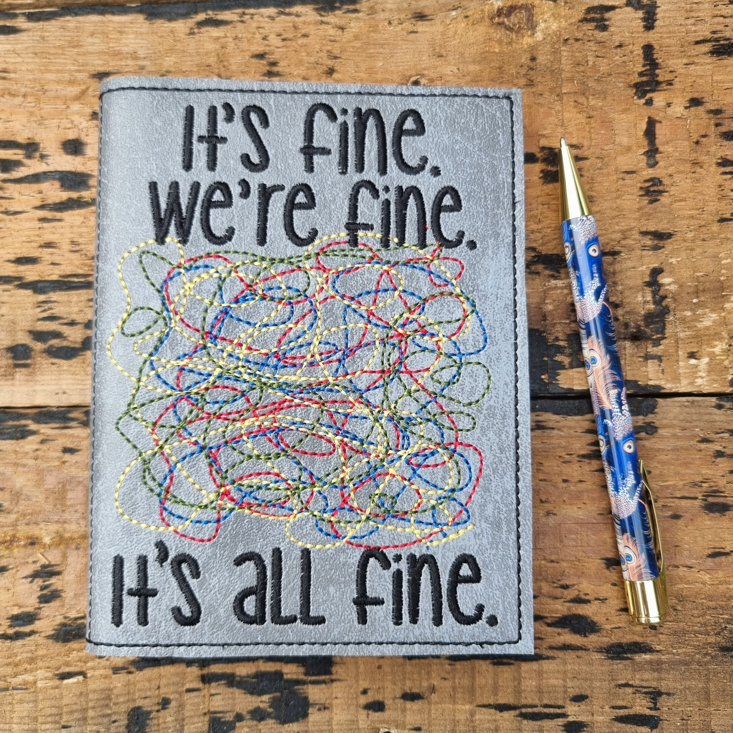 It's All Fine A6 Embroidered Notebooks