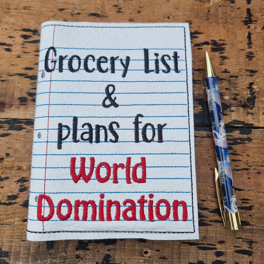 World Domination A6 Embroidered Notebooks