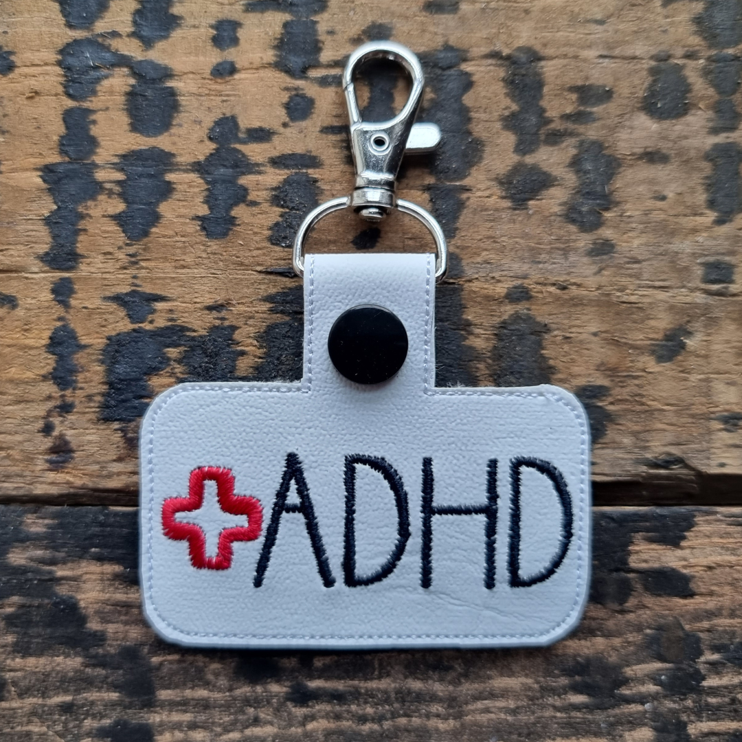 ADHD | Medical Alert Embroidered Keychain