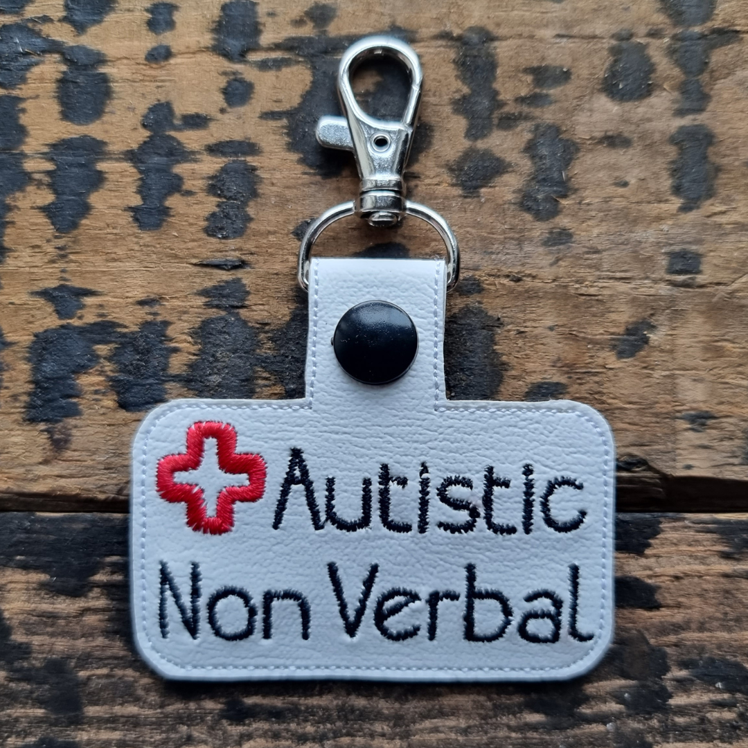 Autistic Non Verbal | Medical Alert Embroidered Keychain