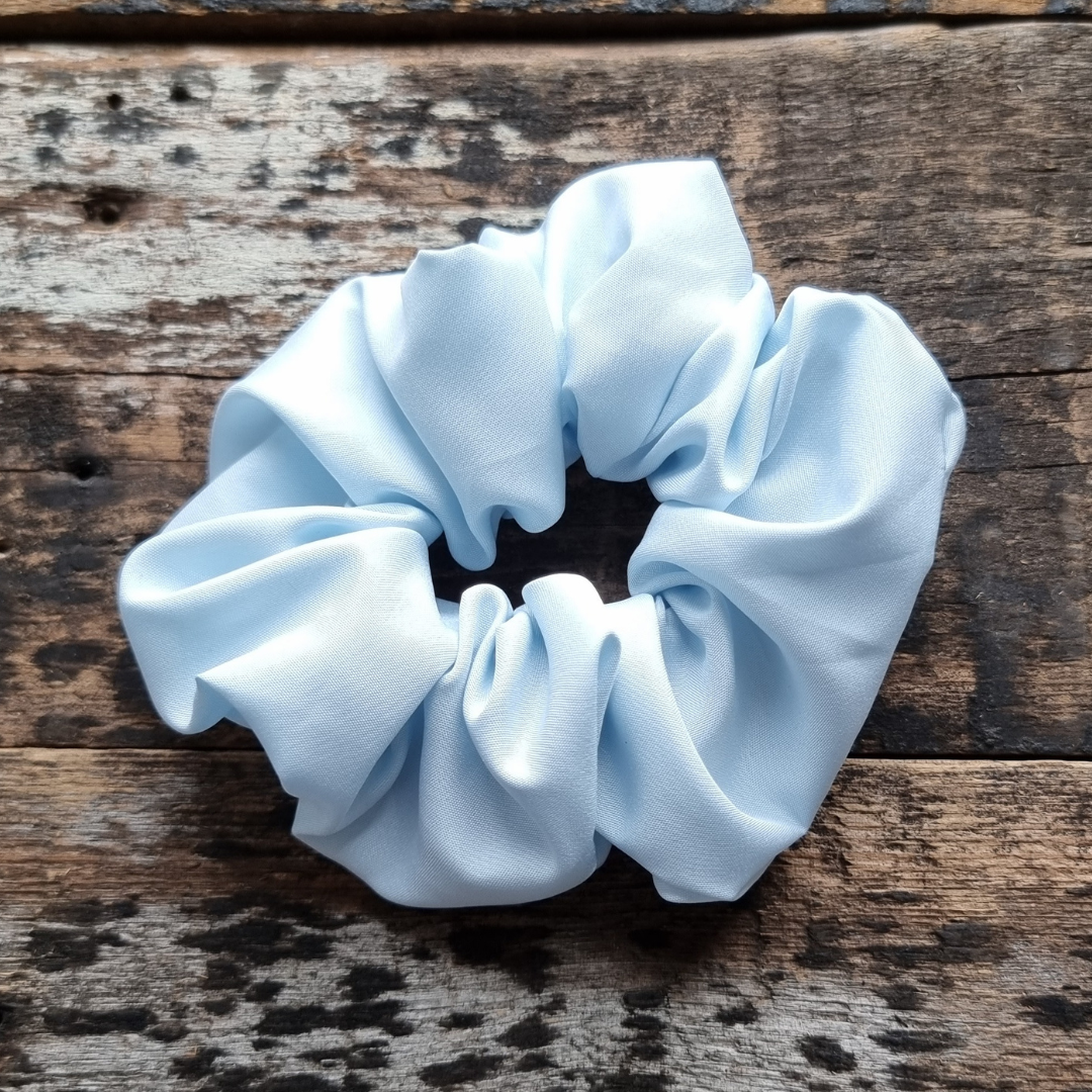 Baby Blue Super Soft Crepe Scrunchie | Hair Tie