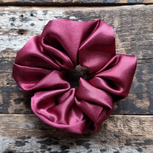 Burgundy Super Soft Satin Crepe Scrunchie | Hair Tie