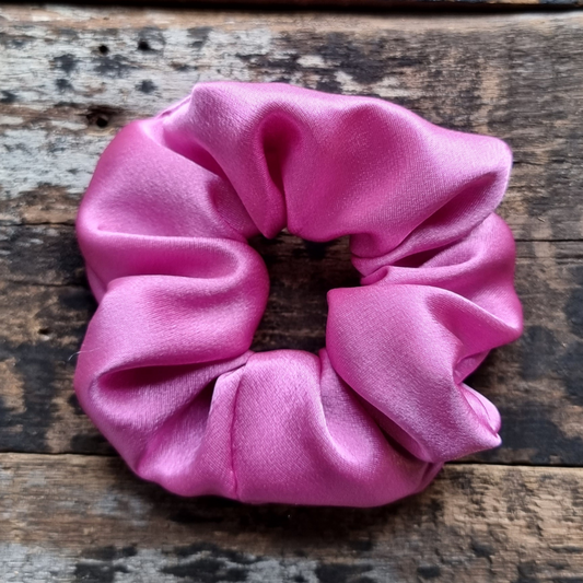 Cerise Super Soft Satin Crepe Scrunchie | Hair Tie