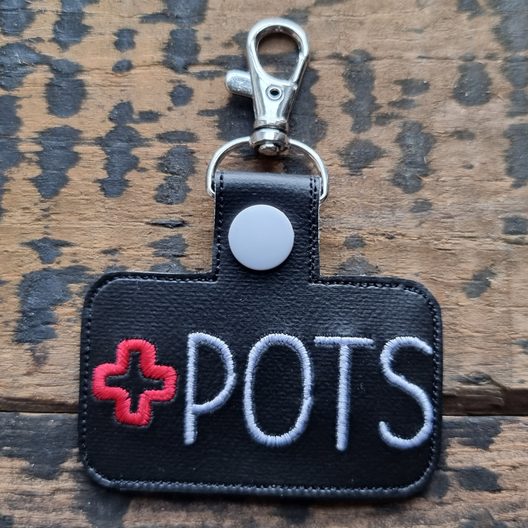 POTS | Medical Alert Embroidered Keychain