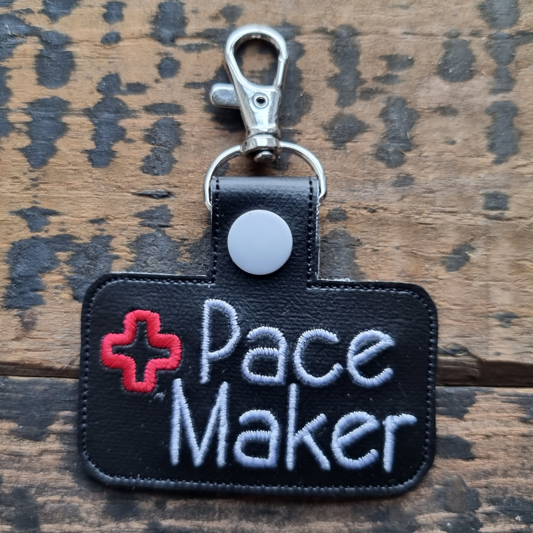 Pace Maker | Medical Alert Embroidered Keychain